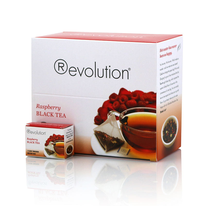 Revolution Raspberry Black Whole Leaf Tea 30 Pyramid Bags