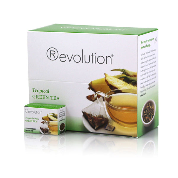 Revolution Tropical Green Whole Leaf Tea 30 Pyramid Bags