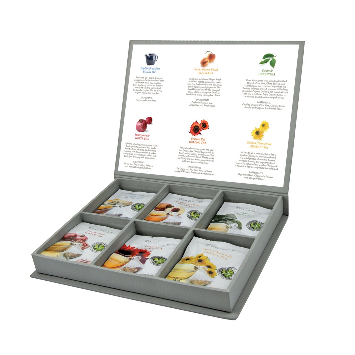 Revolution Tea Gift Box | 6 blends (18 Pyramid Tea Bags) – Revolution ...